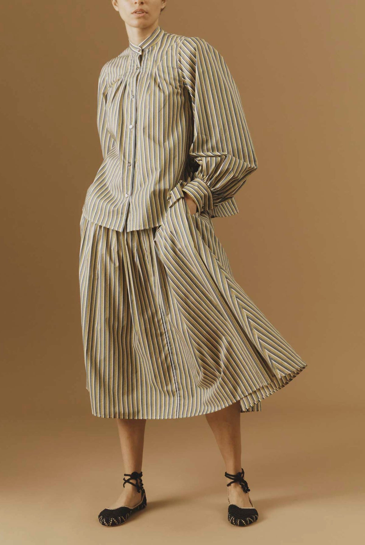 Front view of Yana Yellow Blouse - Pre Spring 2024 - Thierry Colson