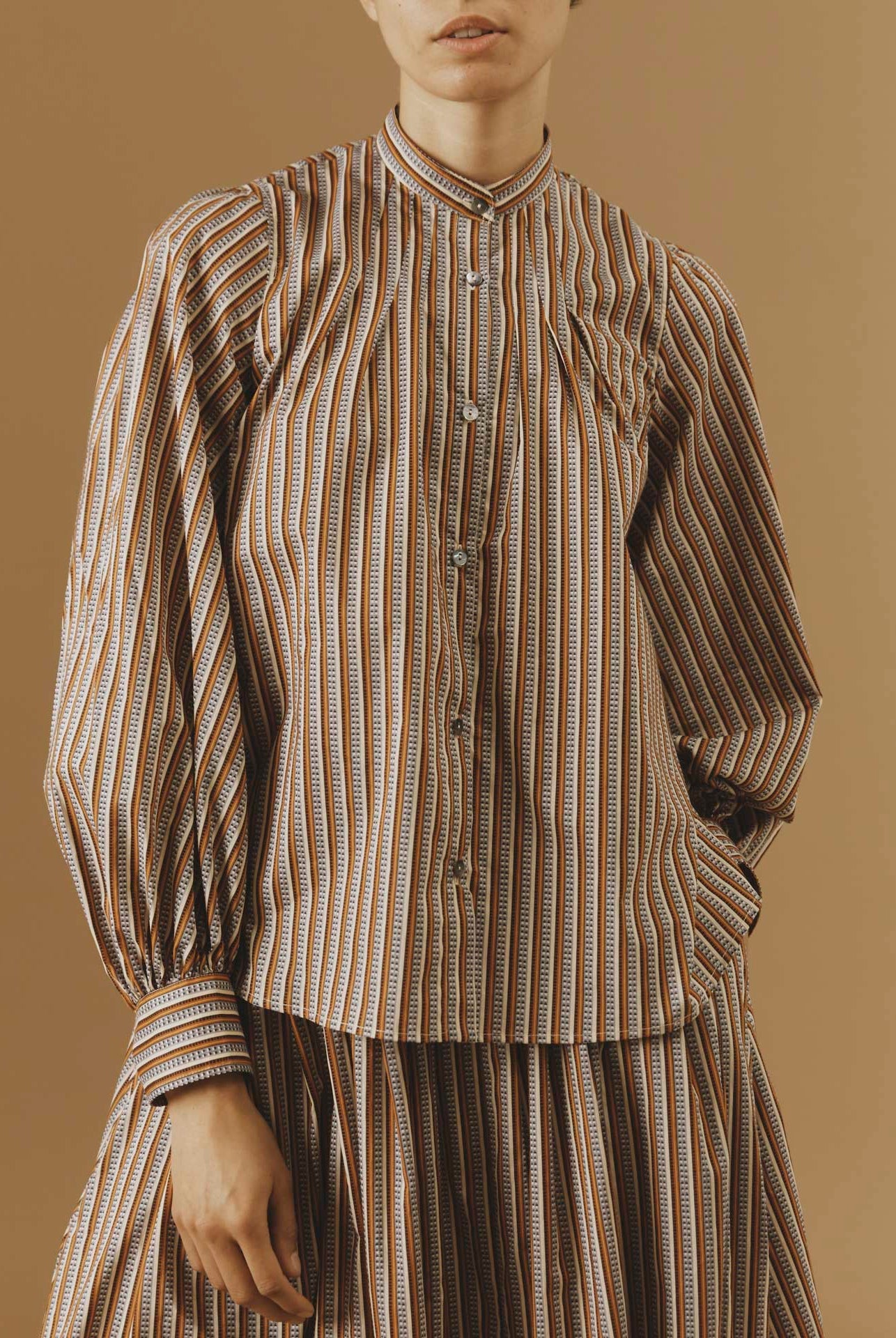 Front view of Yana Copper Blouse - Pre Spring 2024 - Thierry Colson