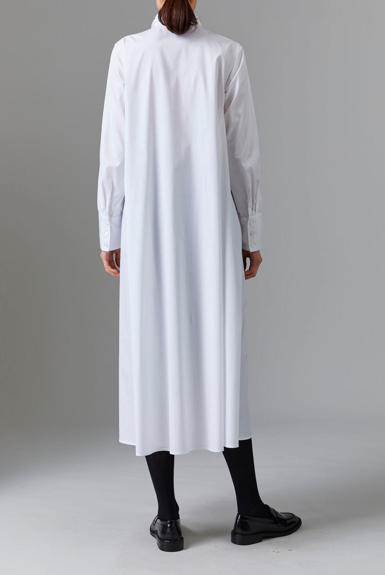 Back view of Alceste off white Dress - Topstitching Poplin by Thierry Colson