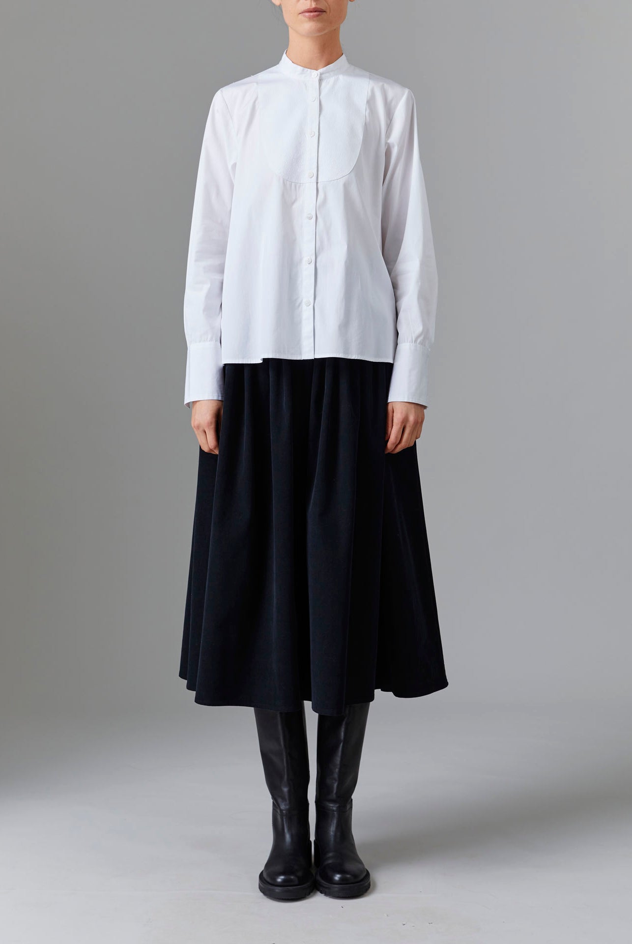 Large view of Ali Shirt - Off White Poplin Topstitching by Thierry Colson