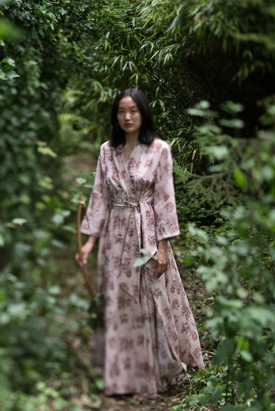 Maï is wearing Almudena Toile de Jouy Dress by Thierry Colson - Photographed by Stéphane Gautronneau