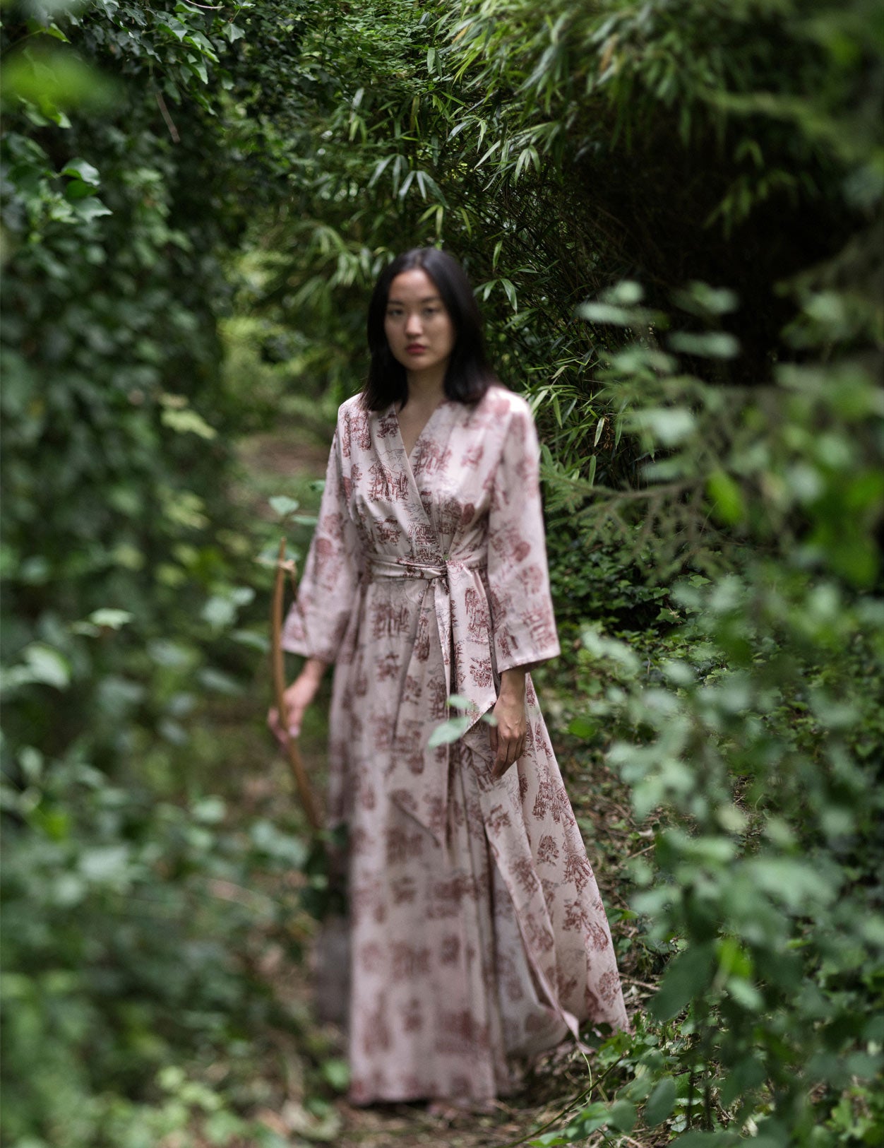 Maï is wearing Almudena Toile de Jouy Dress by Thierry Colson - Photographed by Stéphane Gautronneau
