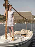 Allison Mini Dress: Archaic Embroidery in White by Thierry Colson -  Lookbook Spring Summer 24 photo by S. Gautronneau