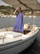 Lavender Archaic Embroidery Apolonia Midi by Thierry Colson -  Lookbook Spring Summer 2024 photo by S. Gautronneau