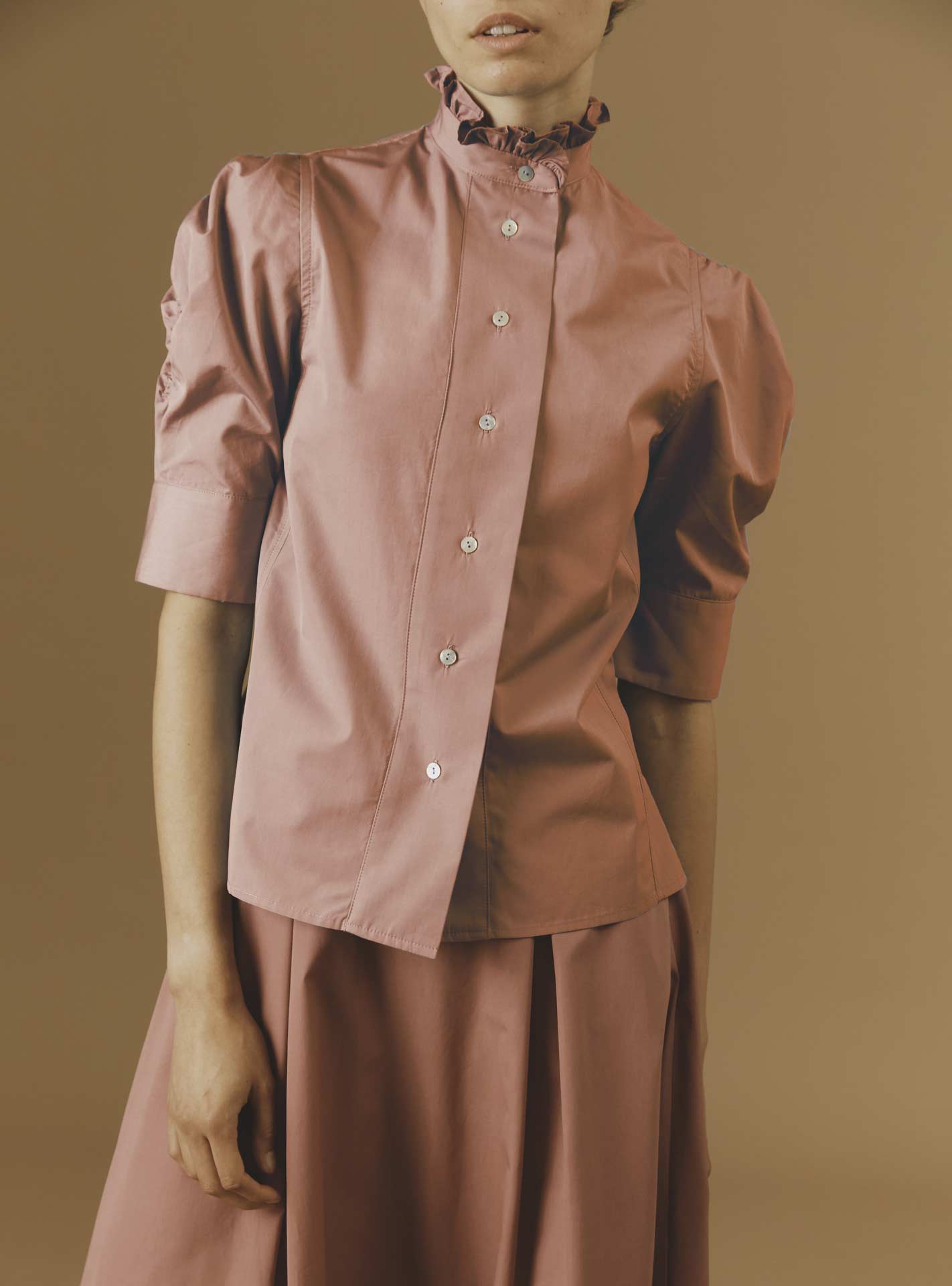 Vita luxury cotton rosewood Blouse by Thierry Colson