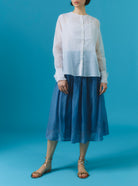 Large view of Zaurak Chanderi Appliqué White Shirt Thierry Colson
