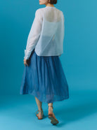 Back view of Zaurak Chanderi Appliqué White Shirt Thierry Colson
