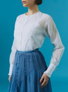 Zaurak Chanderi Appliqué White Shirt Thierry Colson