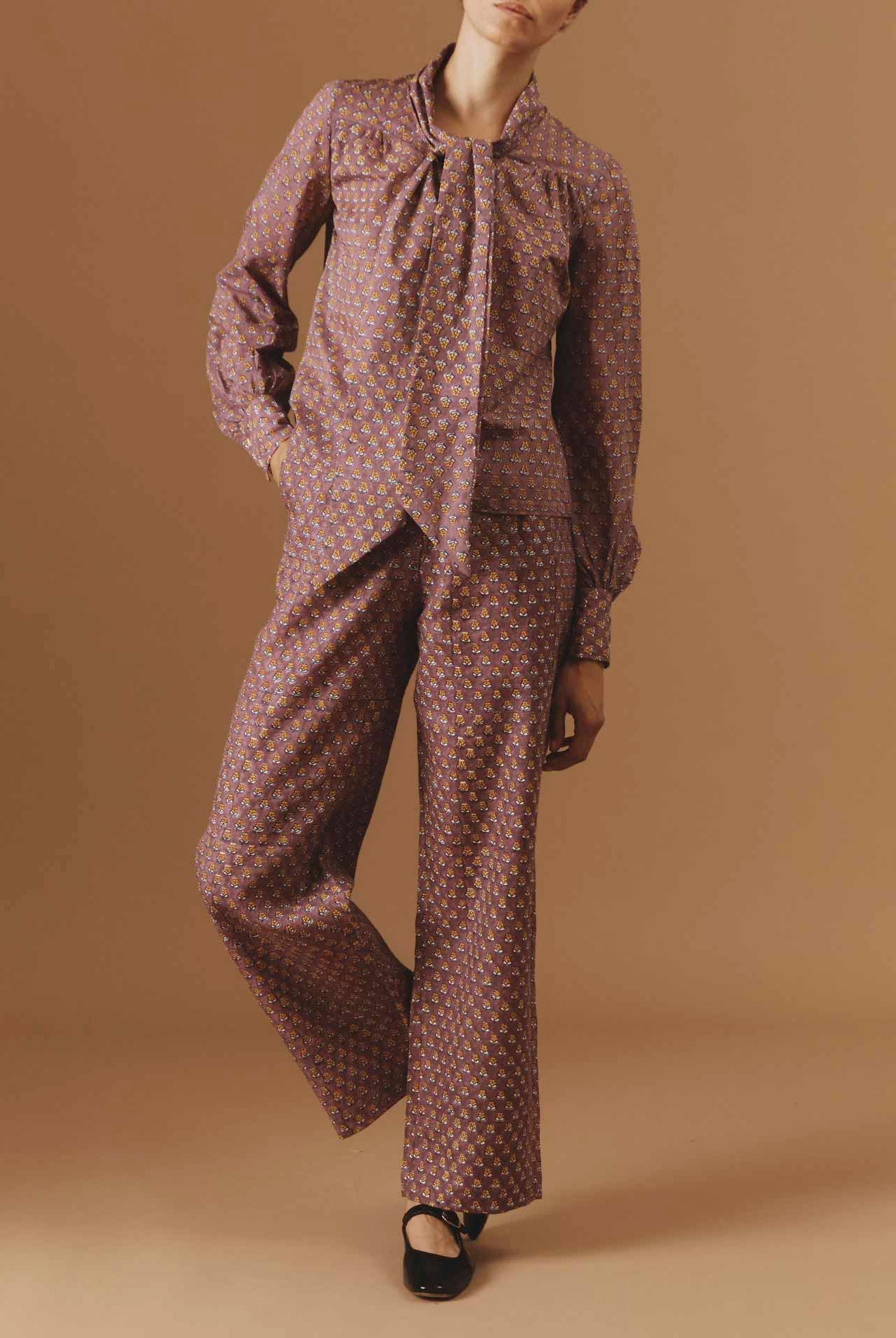Thierry Colson Alba Blouse Rosewood Yellow Pre Spring 2024