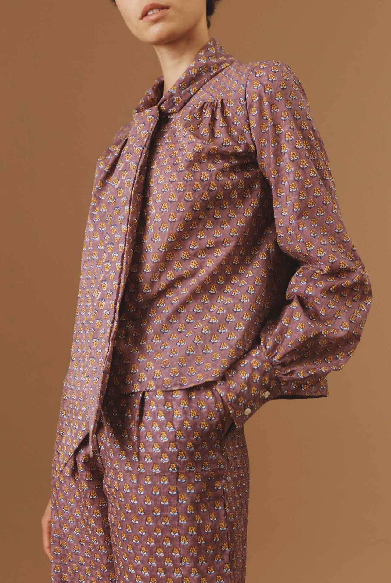 Thierry Colson Alba Blouse Rosewood Yellow Pre Spring 2024