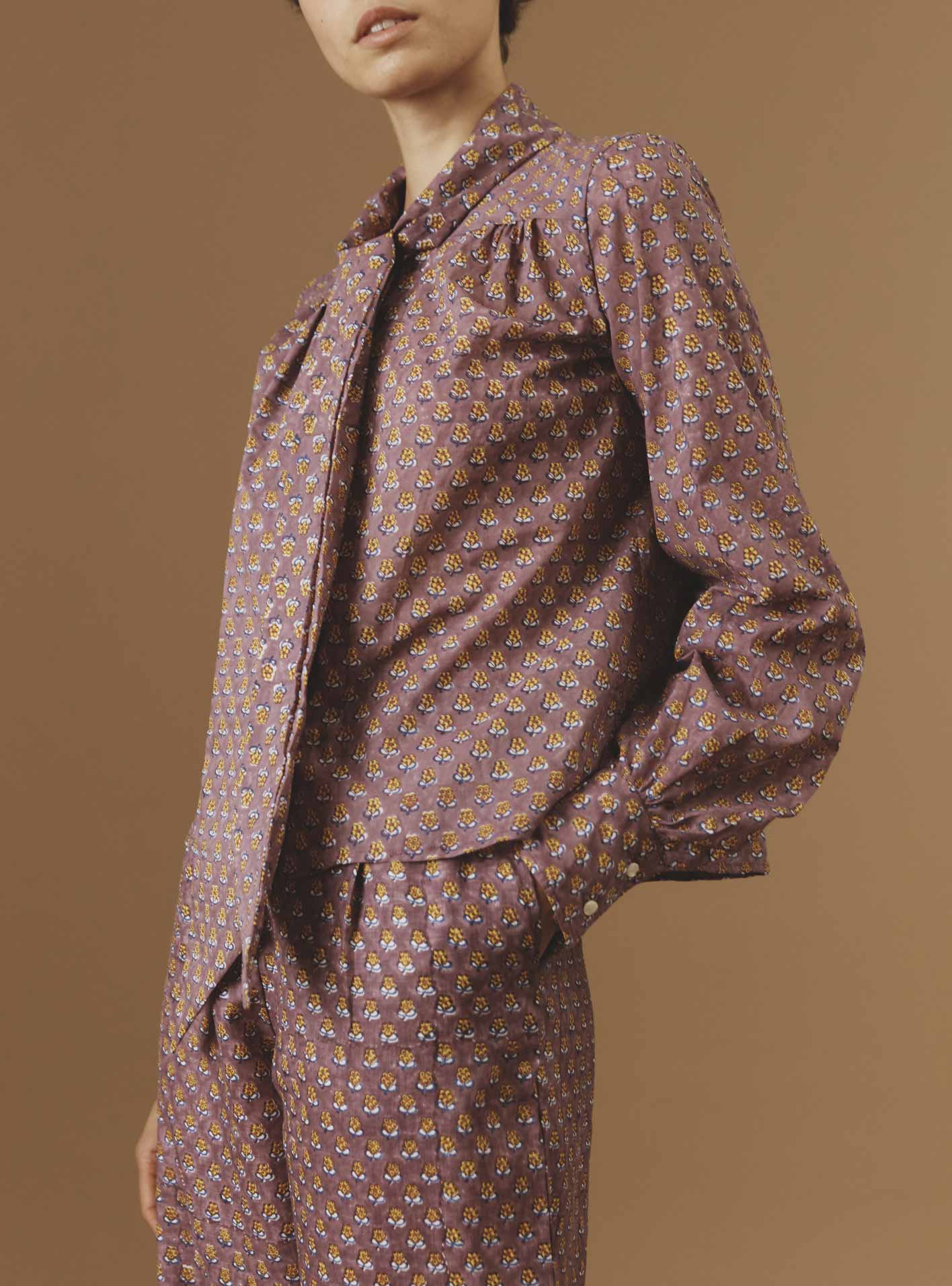 Thierry Colson Alba Blouse Rosewood Yellow Pre Spring 2024