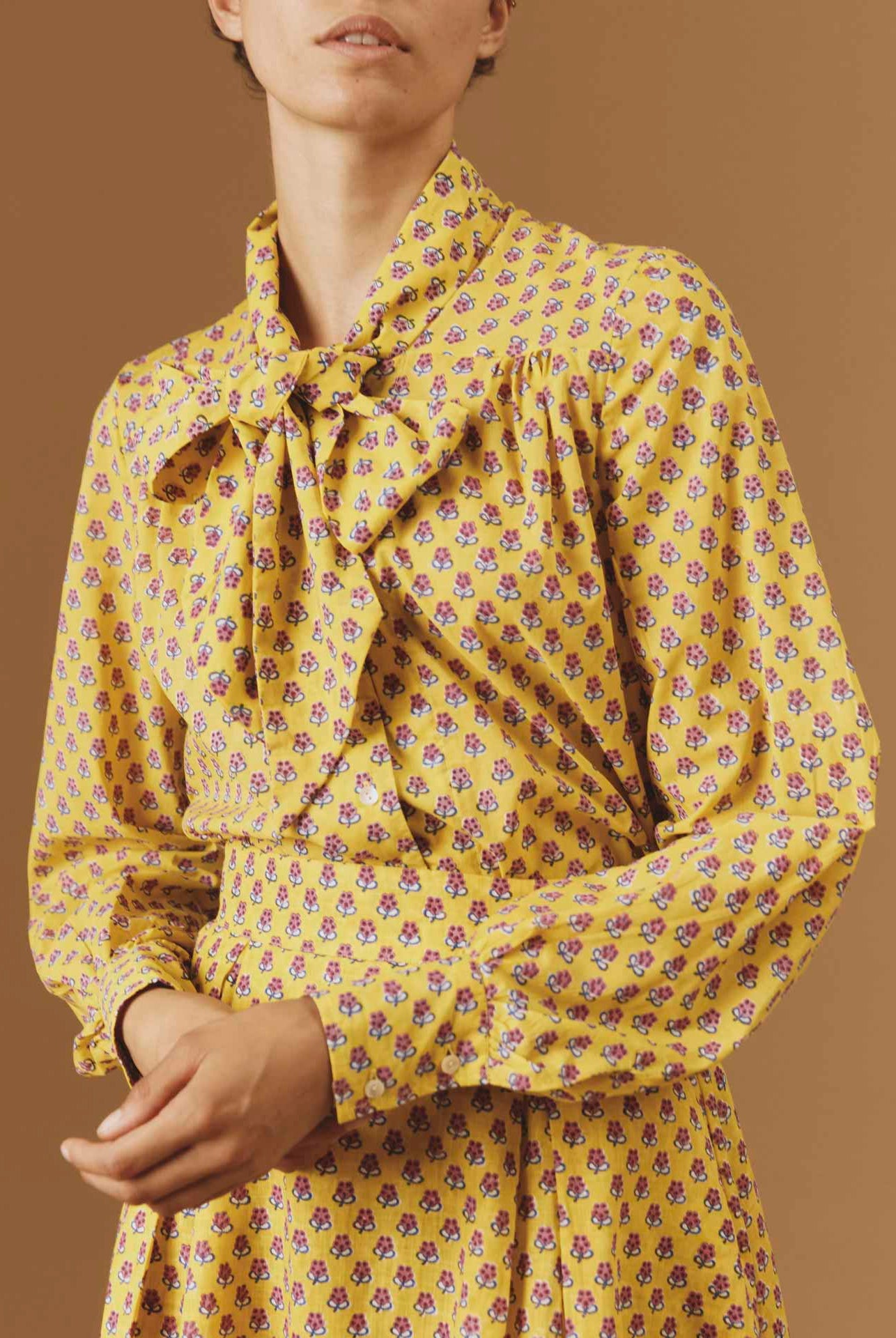 Thierry Colson Alba Blouse Yellow Magenta Pre Spring 2024