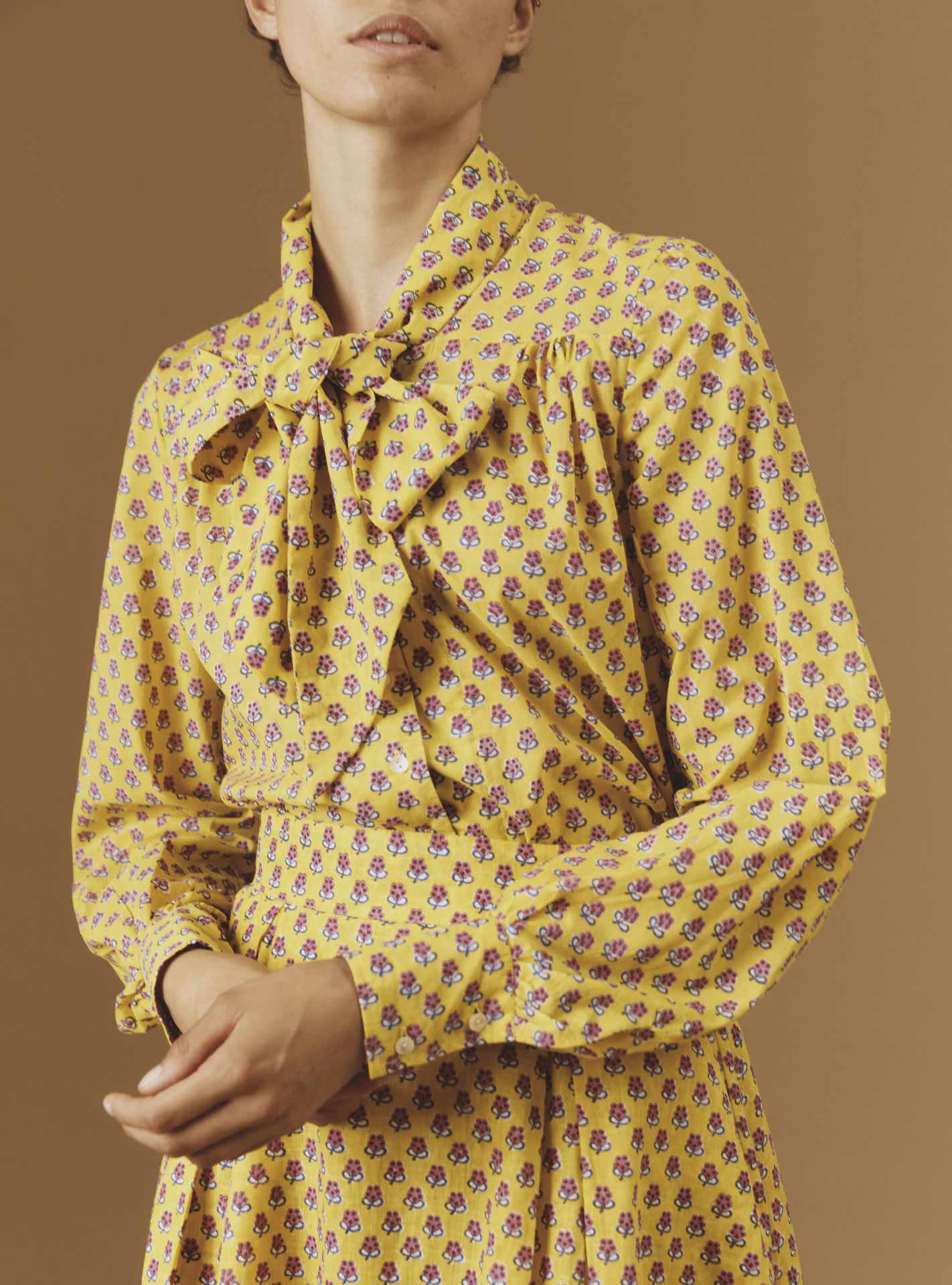 Thierry Colson Alba Blouse Yellow Magenta Pre Spring 2024