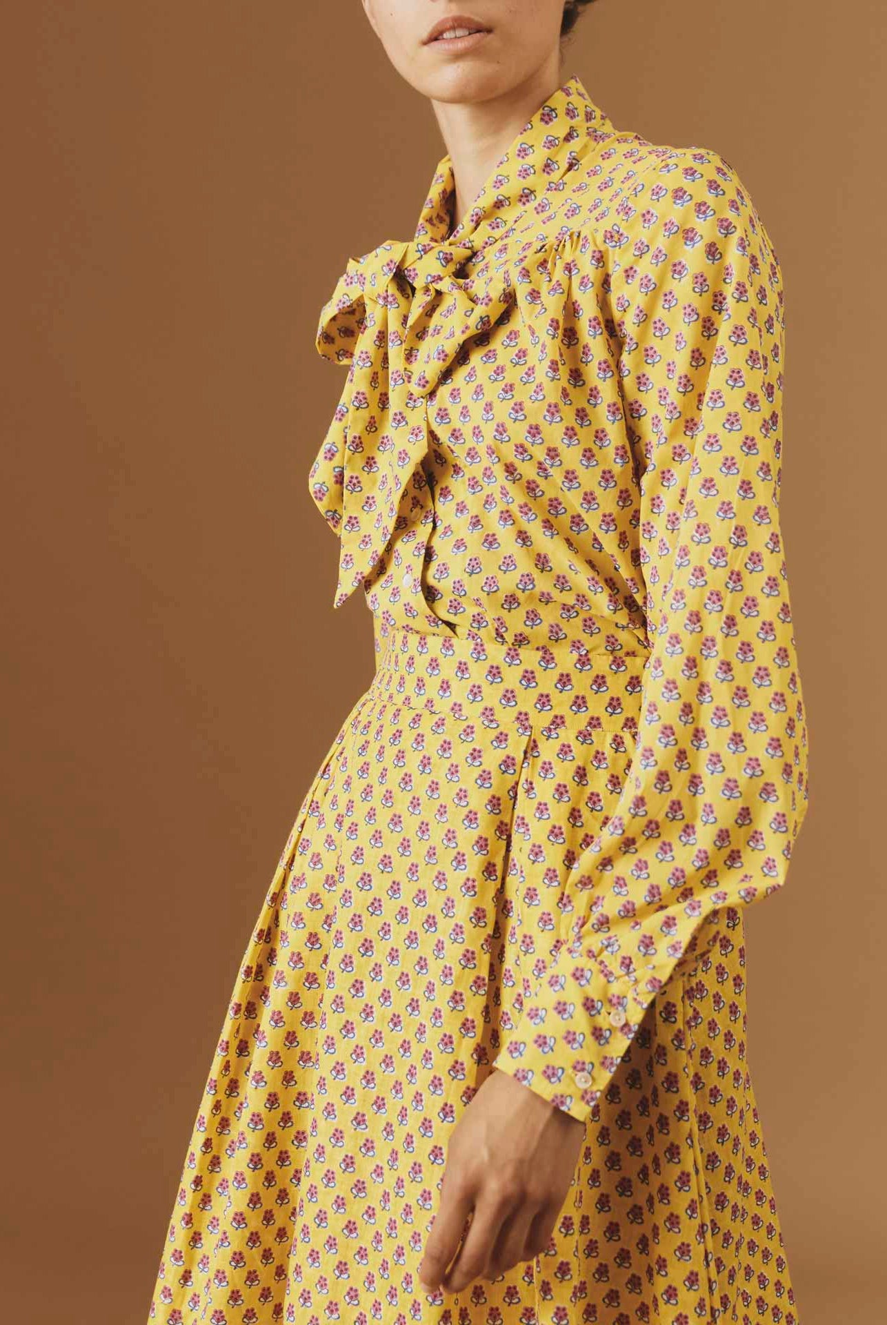 Thierry Colson Alba Blouse Yellow Magenta Pre Spring 2024