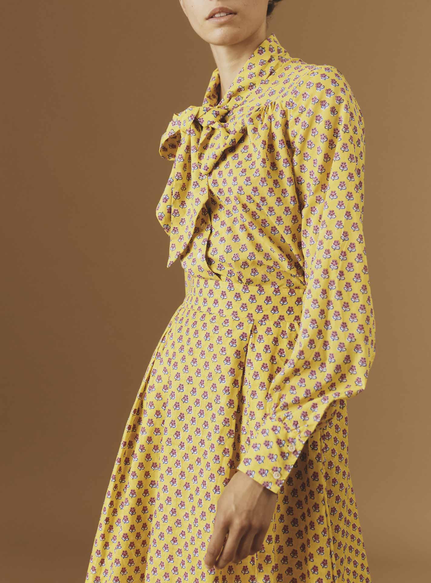 Thierry Colson Alba Blouse Yellow Magenta Pre Spring 2024