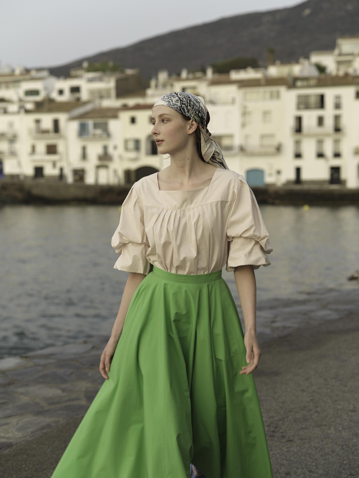 Audrey Skirt: Matisse Plain Poplin in Green by Thierry Colson - Lookbook Spring Summer 24 photo by S. Gautronneau