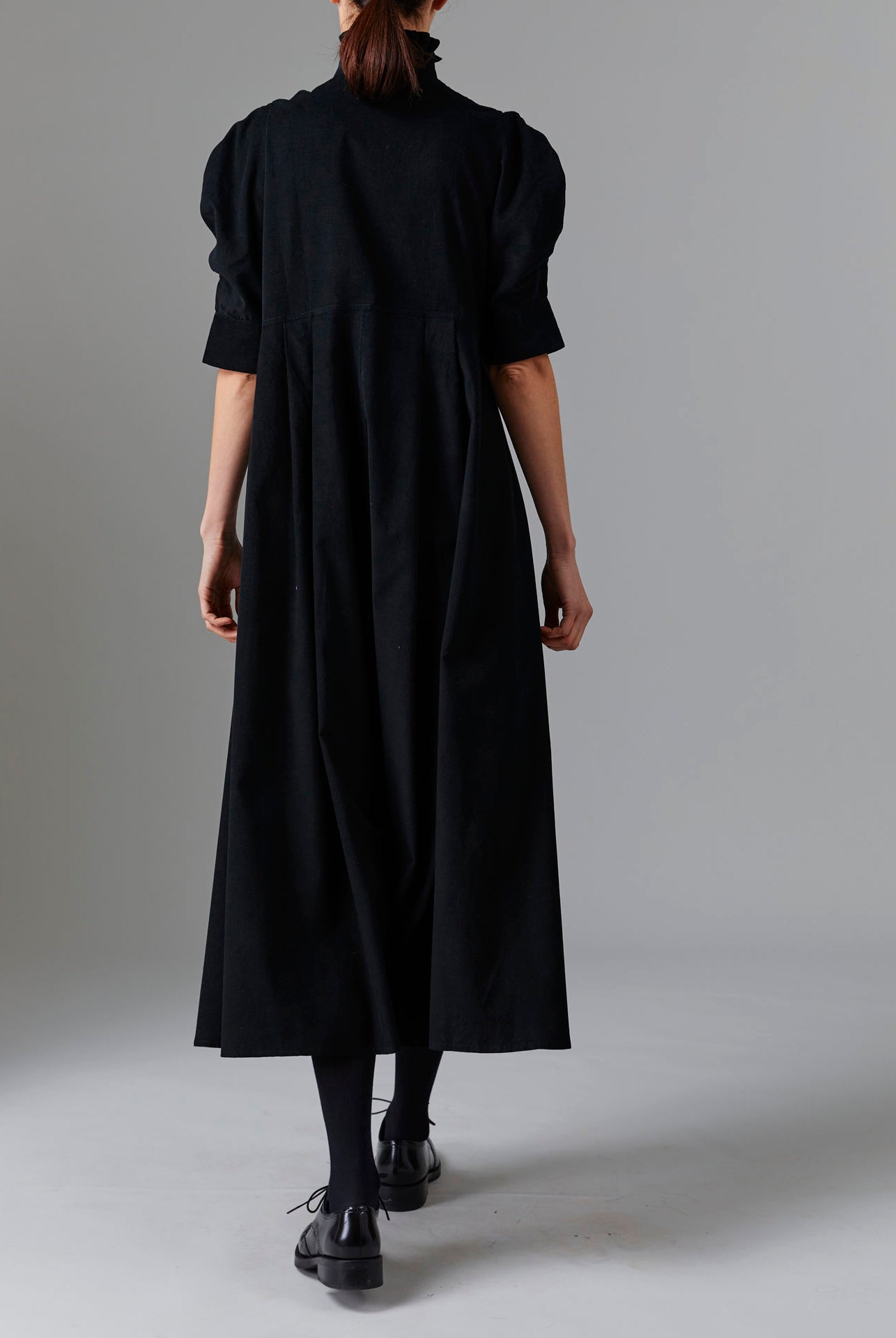Back view of Venetia Black Dress - Tirolean Cord by Thierry Colson