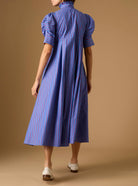 Back view of Venetia Bluet Cherry Stripes Dress by Thierry Colson