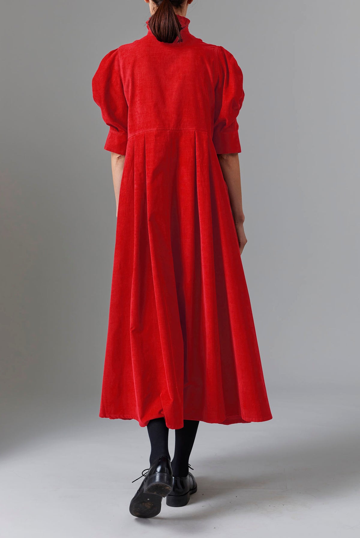Back view of Venetia Red Dress - Tirolean Cord by Thierry Colson