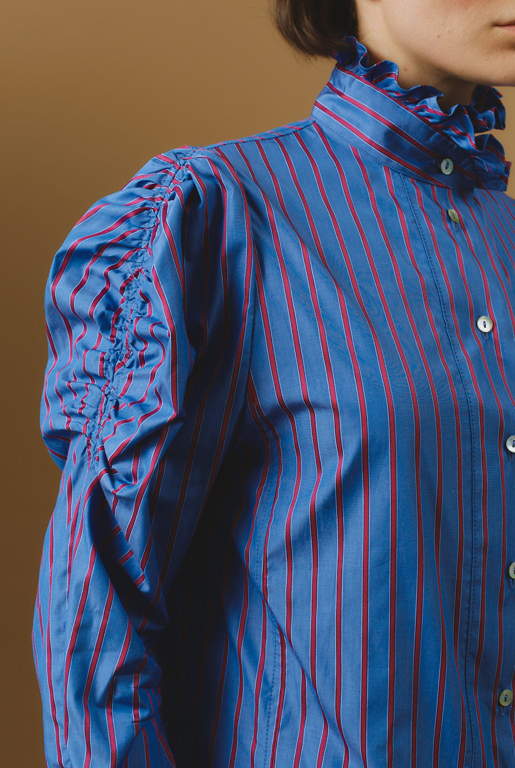 Detail Sleeve of Wind Bluet / Cherry Stripes Blouse - County by Thierry Colson