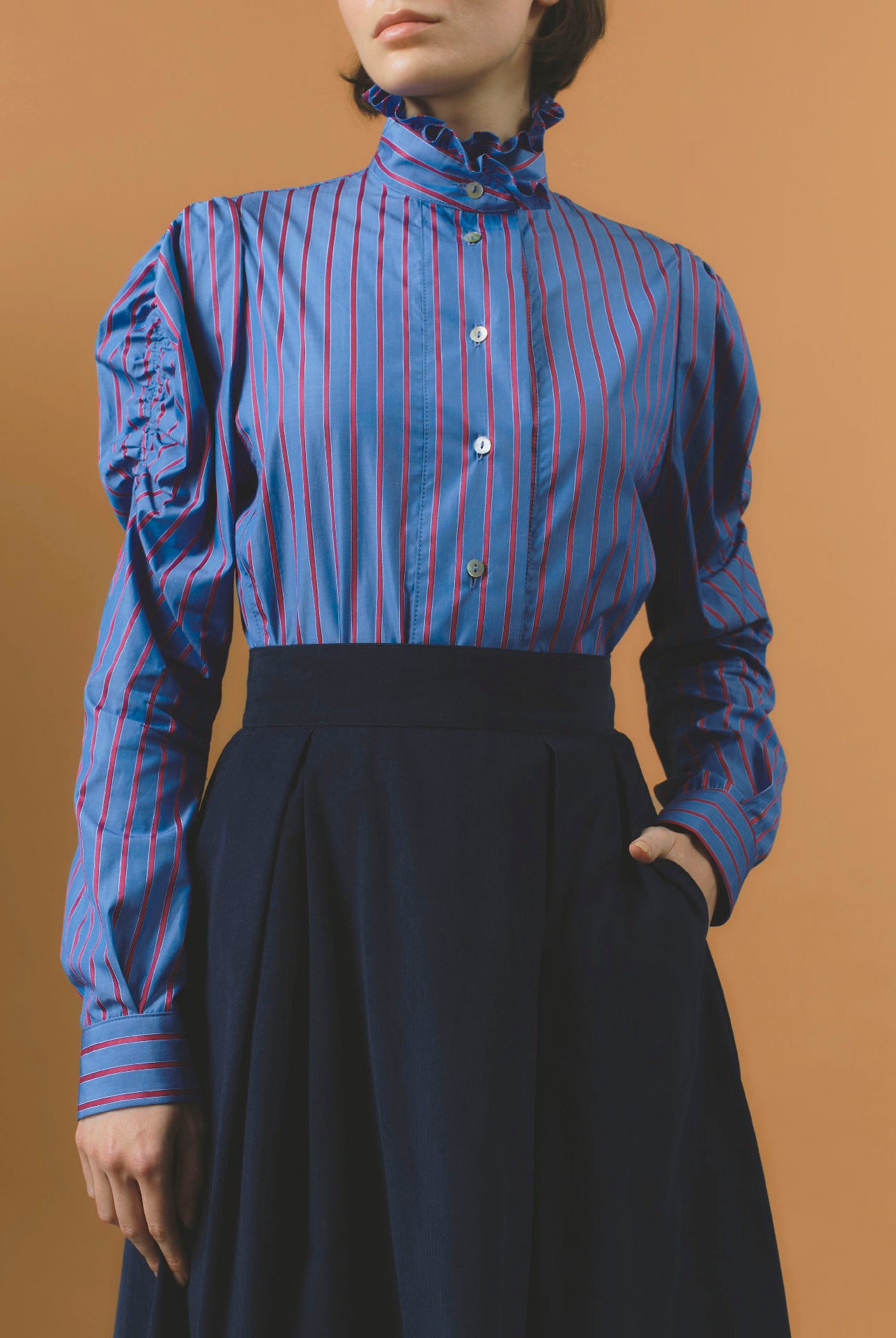 Wind Bluet / Cherry Stripes Blouse - County by Thierry Colson