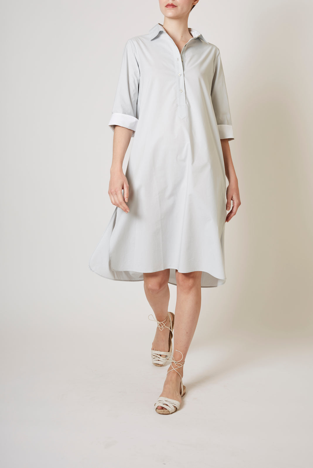 Angelica Pearl grey shirt Dress by Thierry Colson
