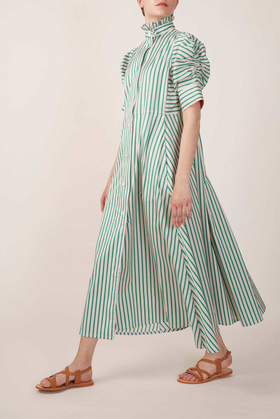 Venetia Mayfair Green/Salmon/White Dress by Thierry Colson, the perfect dress for summer