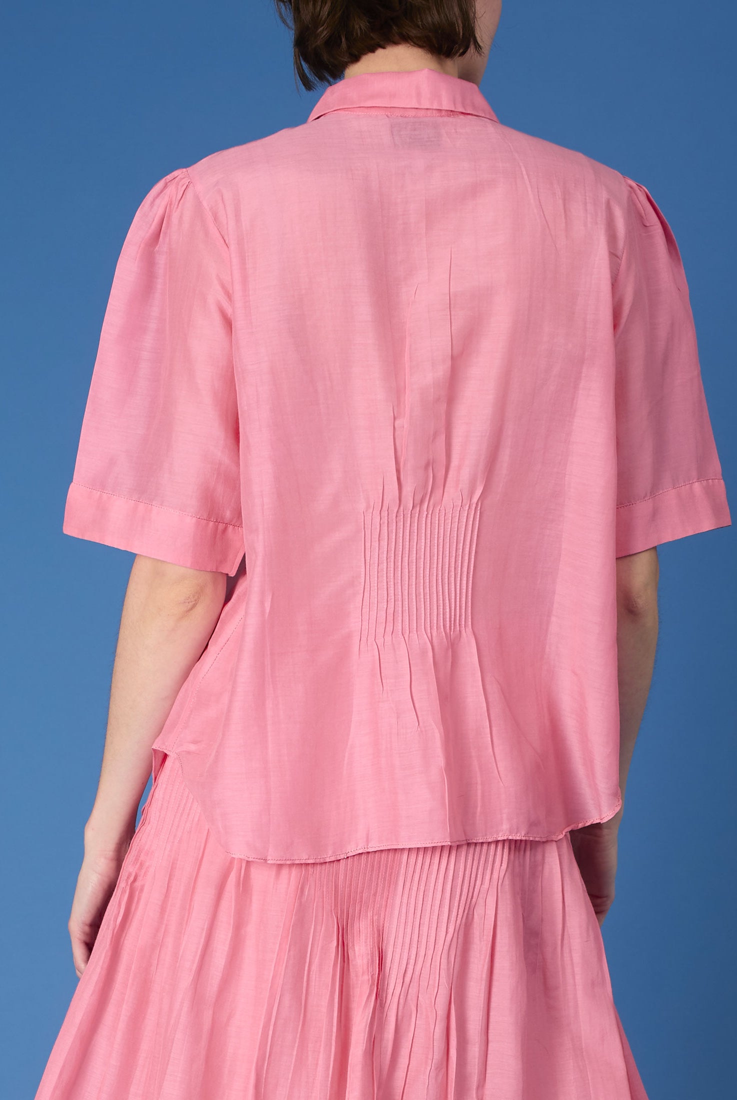 Back view Betty Candy Pink Shirt by Thierry Colson