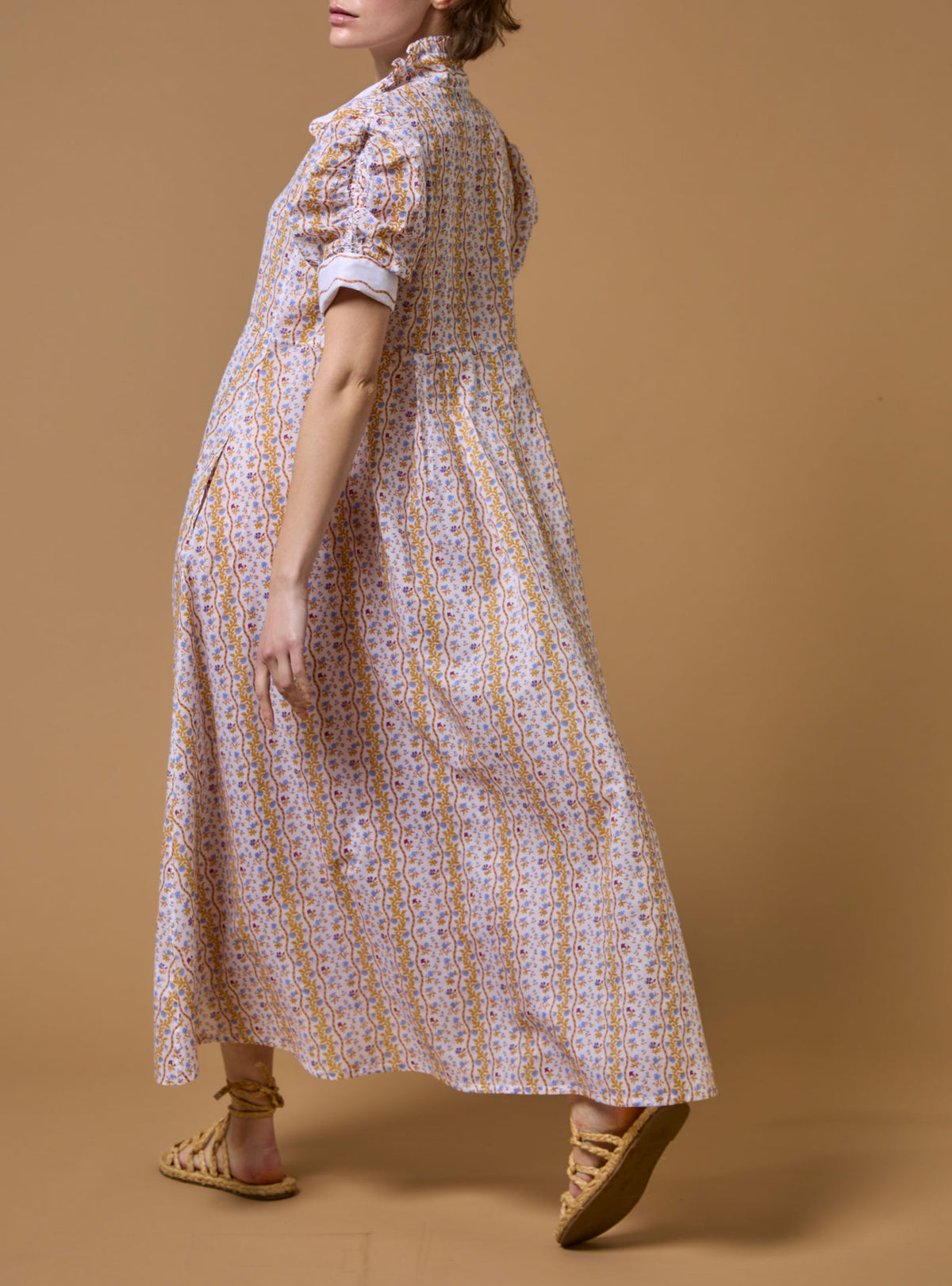 Back view - Venetia Mustard Dress - Liselund Print - Thierry Colson