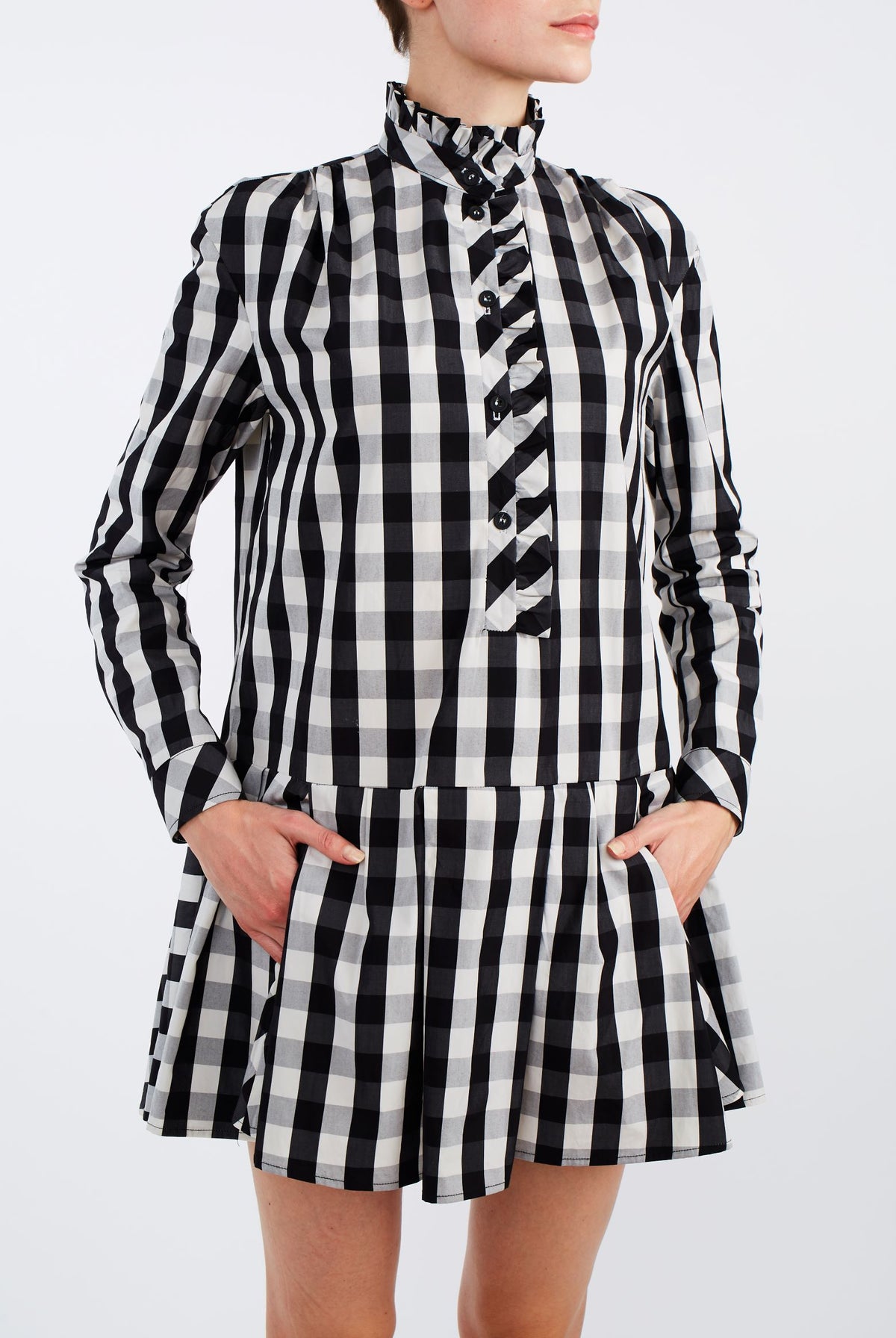 Detail of Lizbeth Black & White Mini Dress - Thierry Colson