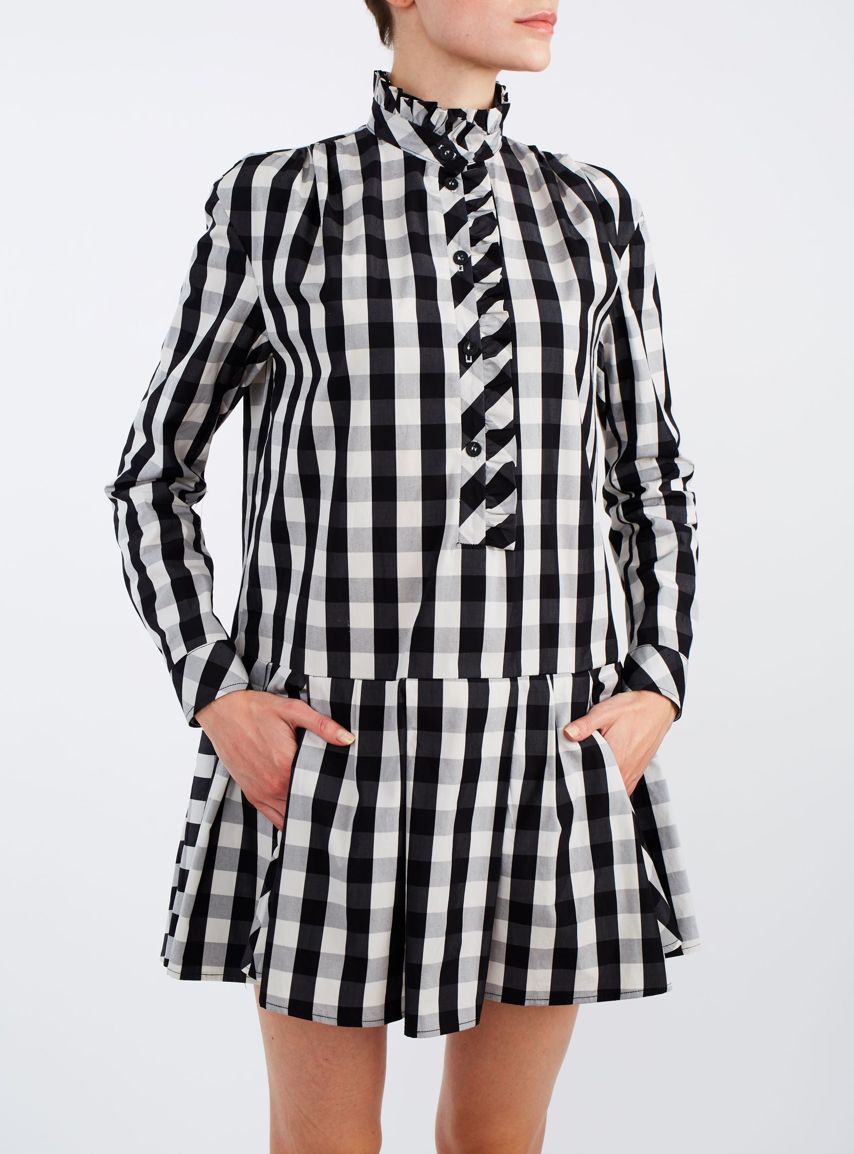 Detail of Lizbeth Black & White Mini Dress - Thierry Colson