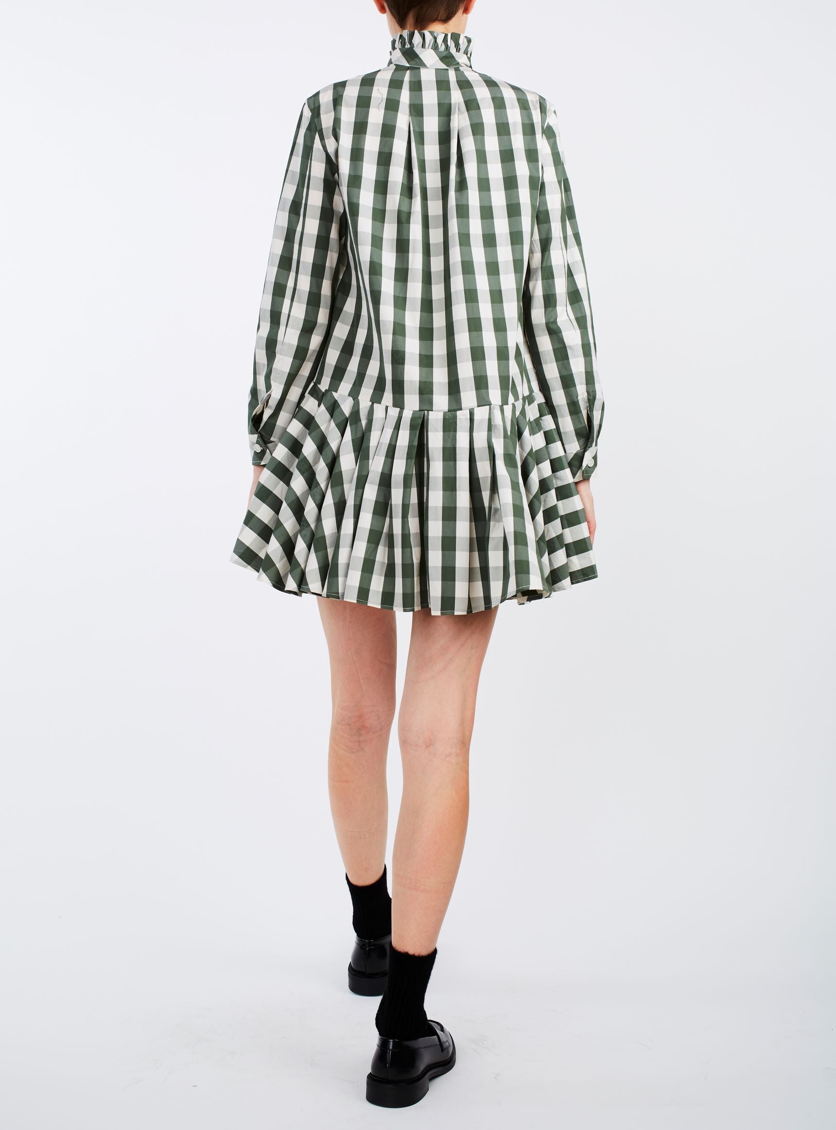 Back view of Lizbeth Green & White Mini Dress - Thierry Colson