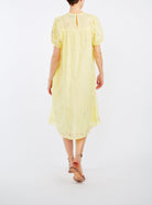 Back view of Olympia Sweet Lemon cotton Dress by Thierry Colson