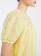 Detail of sleeve - Olympia Sweet Lemon cotton Dress by Thierry Colson