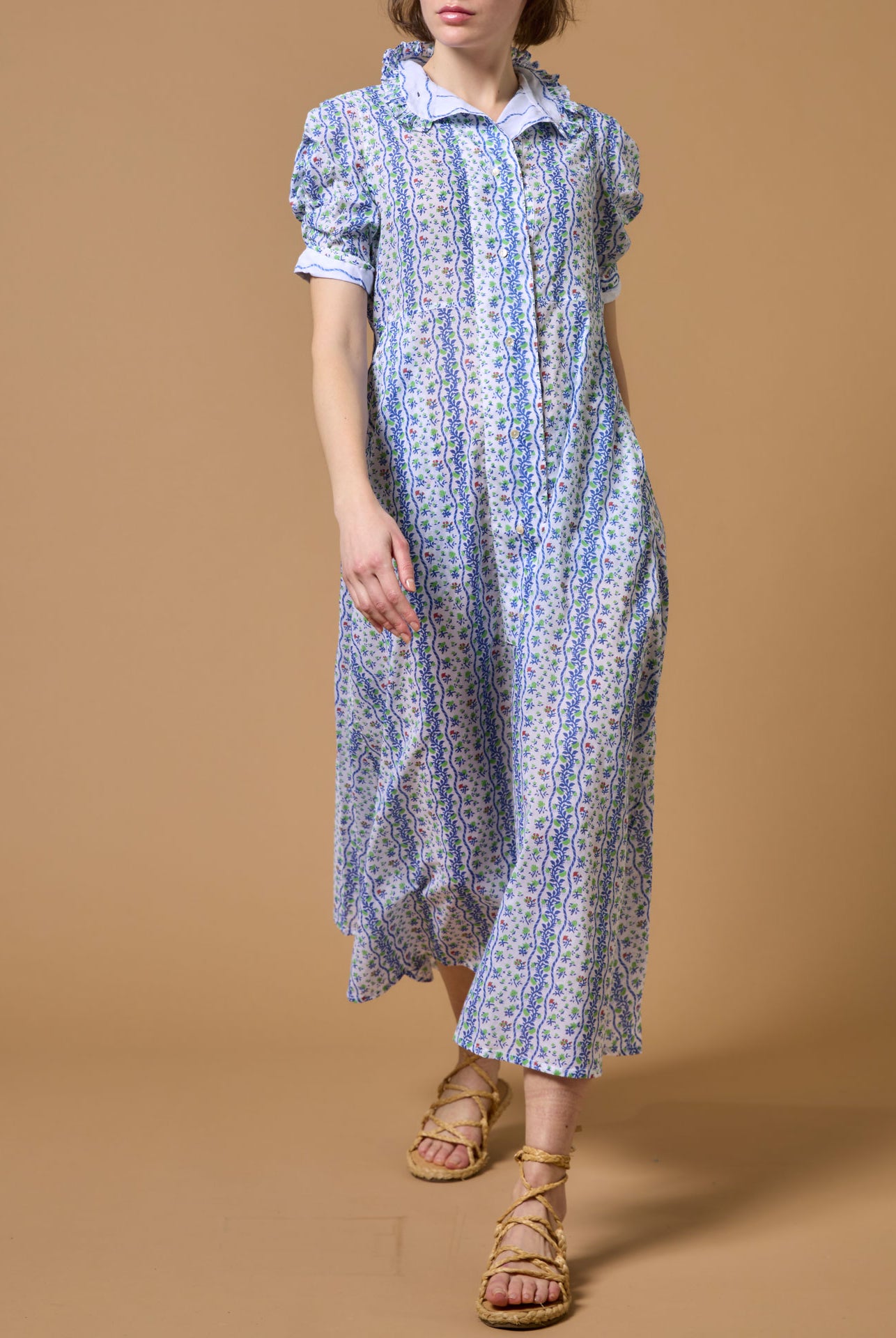 Venetia Liselund Print Green/Cobalt Dress by Thierry Colson