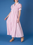 second front view Venetia Cyclamen Mustard Dress - Liselund Print - Thierry Colson