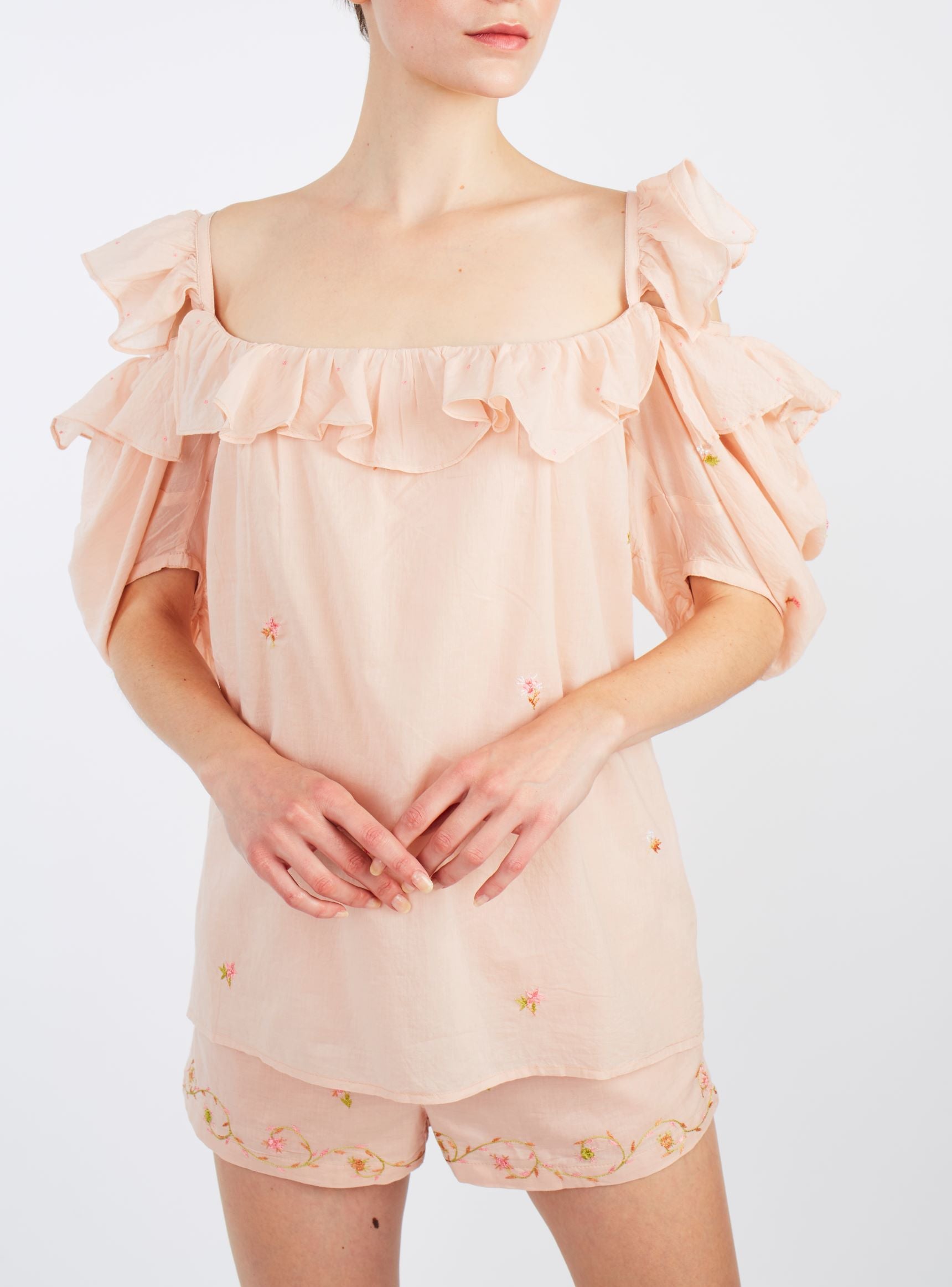 Venus Boudoir Carmelite Pink Blouse by Thierry Colson