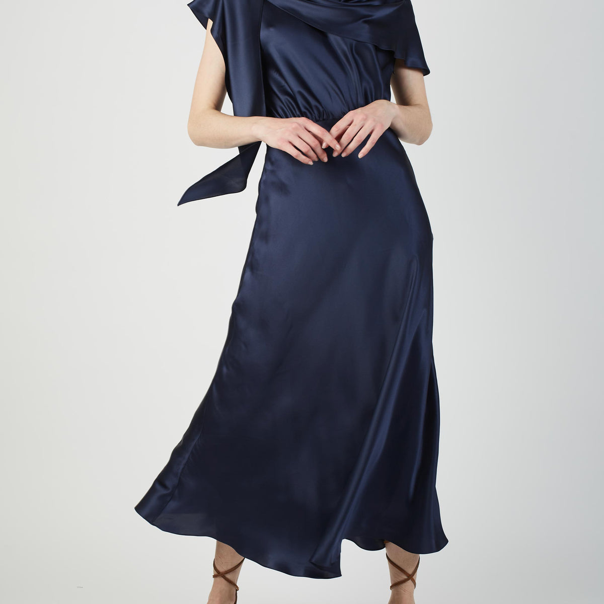 Whitney Silk Night Blue Dress