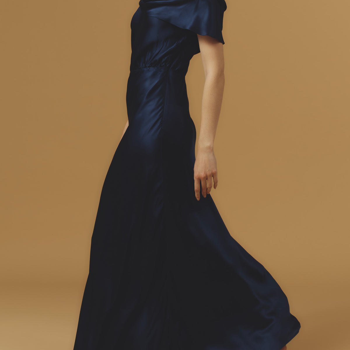 Thierry Colson Whitney Dress long - Silk - Night Blue Thierry Colson Whitney Dress long - Silk - Night Blue