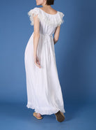 Back view of Milos - White Cotton Voile Dress - Thierry Colson