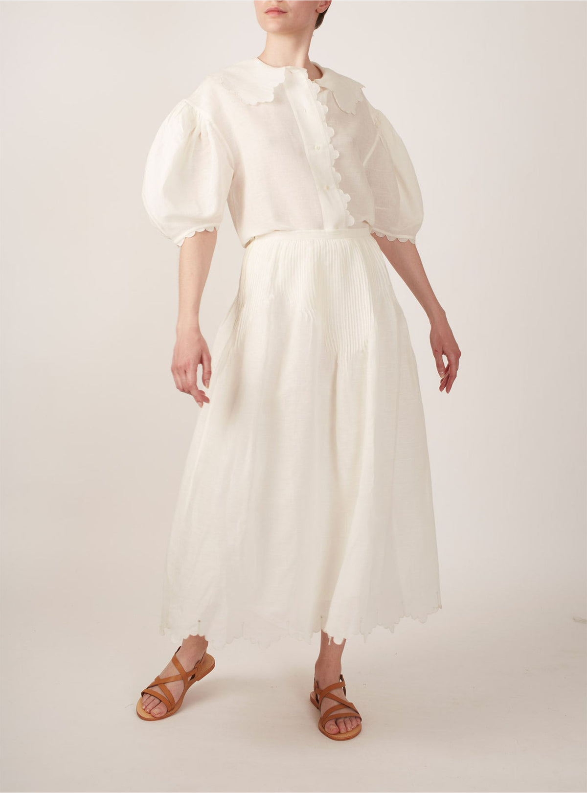 Vanina Blouse - Barocco Scallops - Off White