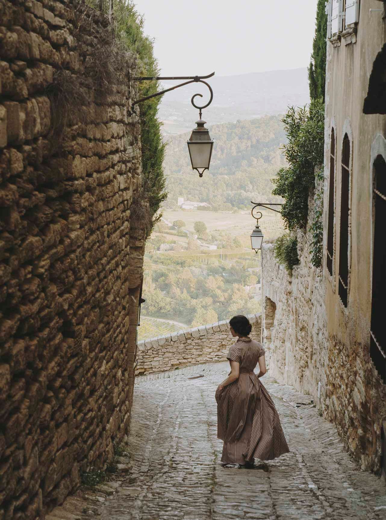 Louise in Provence wearing the Isolde Copper Long Dress by Thierry Colson - Photographed by Jamie Beck