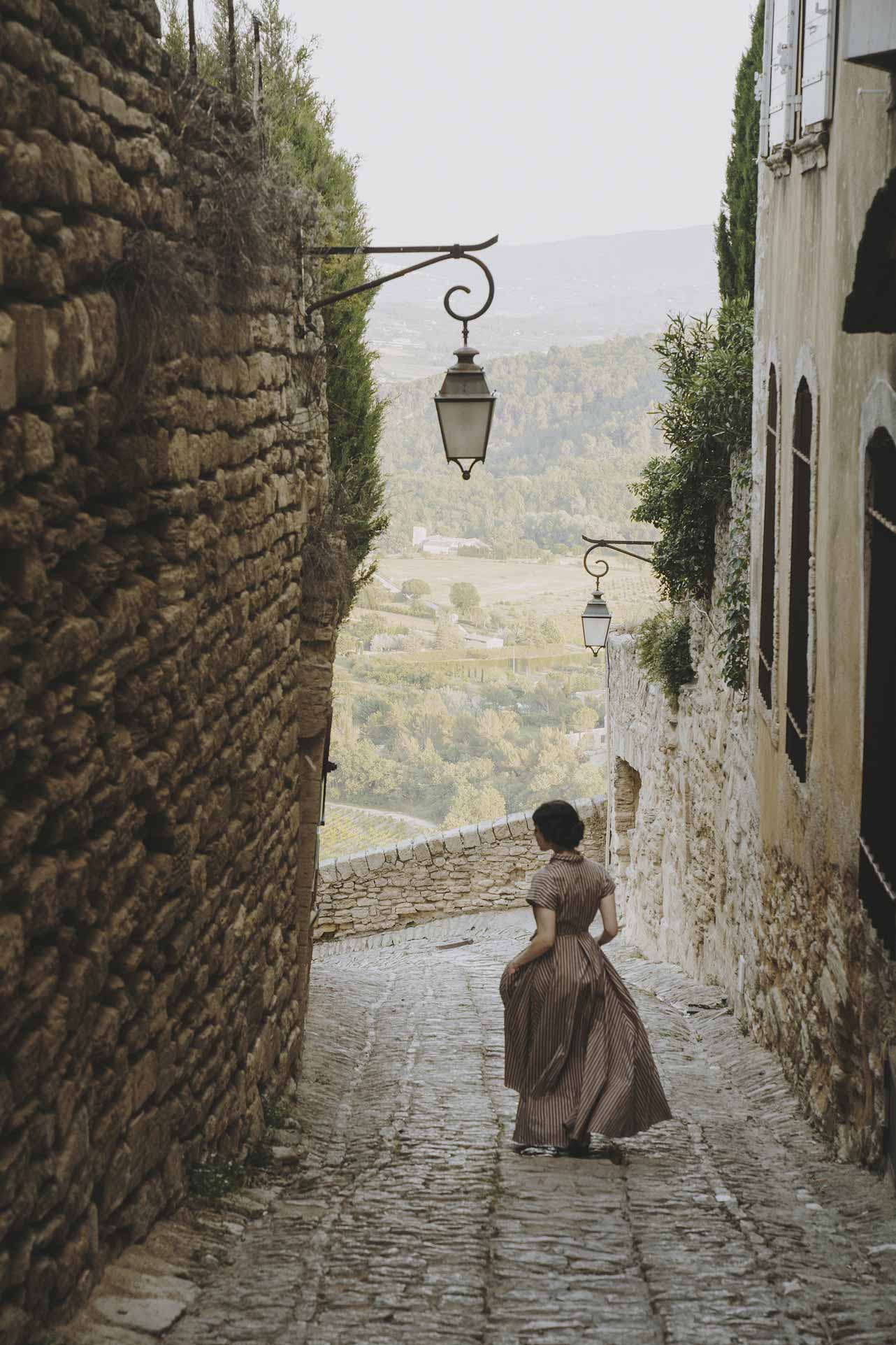Louise in Provence wearing the Isolde Copper Long Dress by Thierry Colson - Photographed by Jamie Beck
