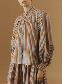 Side view of Yana Copper Blouse - Pre Spring 2024 - Thierry Colson