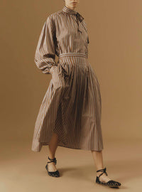 Front view of Zazou copper Cotton Skirt by Thierry Colson