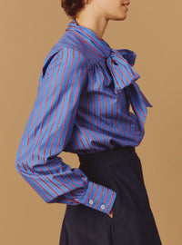 Alba Blouse - County - Bluet Cherry Stripes