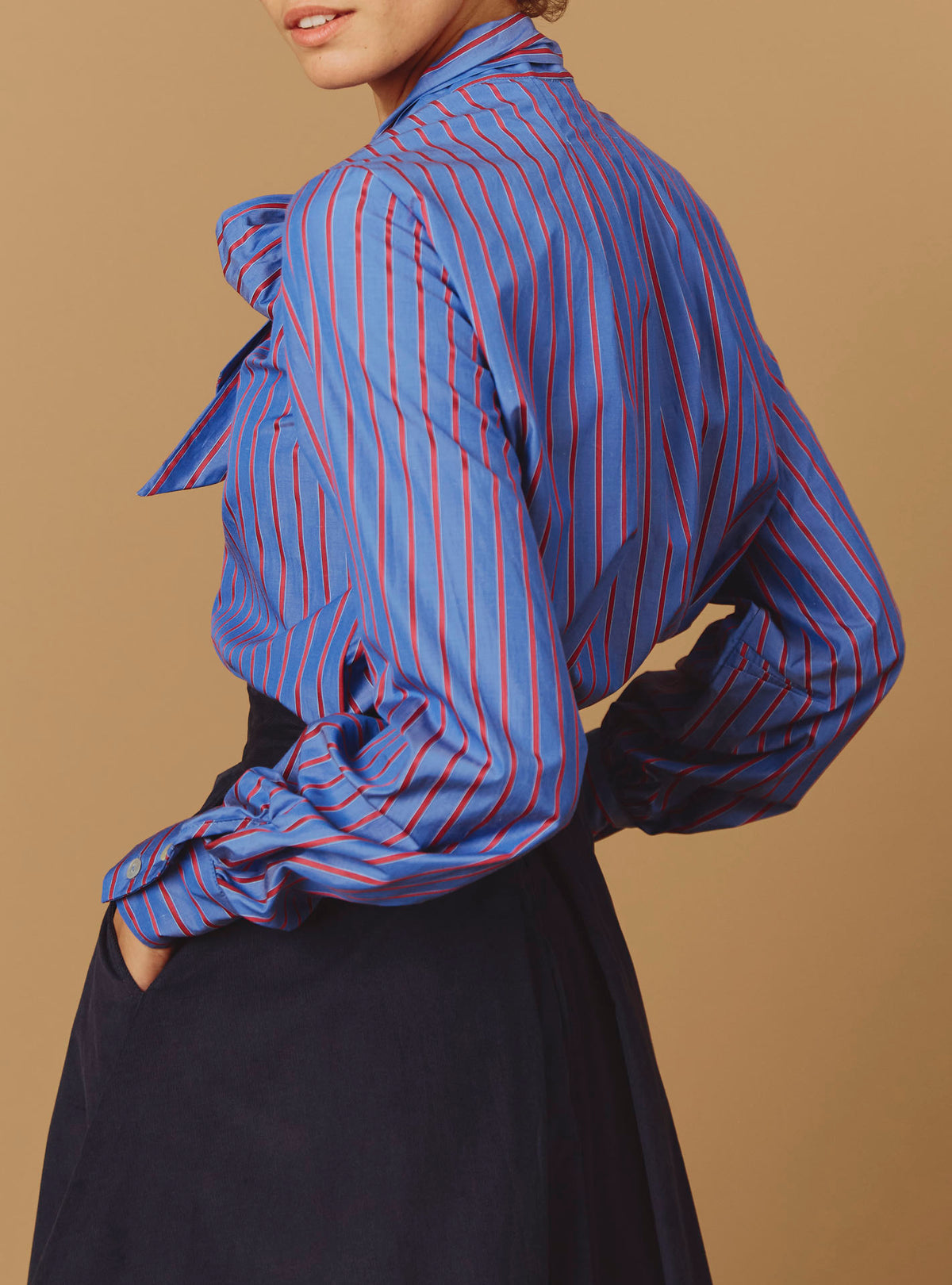 Alba Blouse - County - Bluet Cherry Stripes