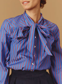 Alba Blouse - County - Bluet Cherry Stripes