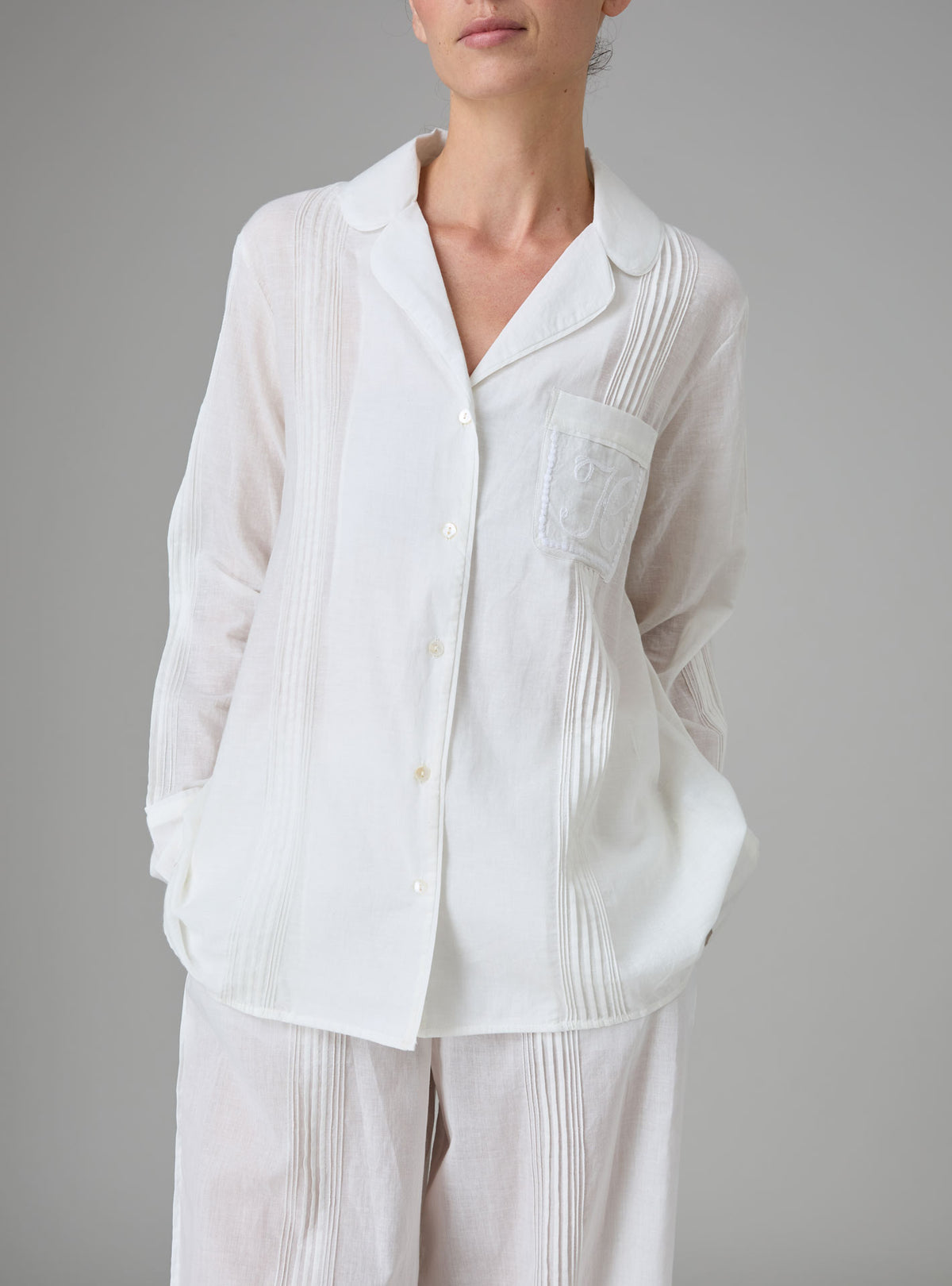 Albertine Pajamas set - Khadi Voile Lucknow - Off White