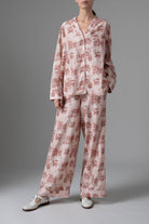 Front view of Copper Rose Albertine Pajamas - Toile de Jouy by Thierry Colson